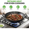 image:imageNutriChef Cast Iron Wok with Wooden Lid  PreSeasoned Chinese Wok for StirFry Compatible with Multiple Cooktops Including Induction Large 58 Qt Capacity 14 Diameter