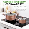 image:imageNutriChef Kitchenware Pots amp Pans  Stylish Kitchen Cookware Set NonStick 13Piece Set Brown One Size NCCWA13BR5Brown