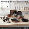 image:imageNutriChef Kitchenware Pots amp Pans Set  Highqualified Basic Kitchen Cookware Set NonStick 20Piece SetBrown