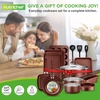 image:imageNutriChef Kitchenware Pots amp Pans Set  Highqualified Basic Kitchen Cookware Set NonStick 20Piece SetBrown