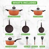 image:imageNutriChef Metallic Ridge Line Nonstick Cooking Kitchen Cookware Pots and Pan Set with with Lids and Utensils 12 Piece Set GrayBrown