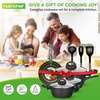 image:imageNutriChef Metallic Ridge Line Nonstick Cooking Kitchen Cookware Pots and Pan Set with with Lids and Utensils 12 Piece Set GrayGray