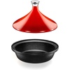 image:imageNutriChef Moroccan Tagine Pot for Cooking  Premium Cast Iron Cooking Pot with Stainless Steel Knob and Red ConeShaped Porcelain Enameled Lid  116 Width 275 QtRed