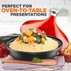 image:imageNutriChef Moroccan Tagine Pot for Cooking  Premium Cast Iron Cooking Pot with Stainless Steel Knob and Red ConeShaped Porcelain Enameled Lid  116 Width 275 QtRed