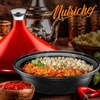 image:imageNutriChef Moroccan Tagine Pot for Cooking  Premium Cast Iron Cooking Pot with Stainless Steel Knob and Red ConeShaped Porcelain Enameled Lid  116 Width 275 QtRed