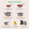 image:imageNutriChef NCCW11BL Nonstick Cookware Excilon Home Kitchen Ware Pots amp Pan Set with Saucepan Frying Pans Cooking Pots Lids Utensil PTFEPFOAPFOS free 11 Pcs BlueGray