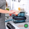 image:imageNutriChef NCCW11BL Nonstick Cookware Excilon Home Kitchen Ware Pots amp Pan Set with Saucepan Frying Pans Cooking Pots Lids Utensil PTFEPFOAPFOS free 11 Pcs BlueBlue