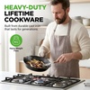 image:imageNutriChef PreSeasoned Cast Iron Skillets  3 Pieces Cast Iron Cookware Set wDrip Spout and Scraper  Compatible with Induction Electric Stovetop Gas amp Ceramic  NCCI76