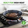 image:imageNutriChef PreSeasoned Cast Iron Skillets  3 Pieces Cast Iron Cookware Set wDrip Spout and Scraper  Compatible with Induction Electric Stovetop Gas amp Ceramic  NCCI76