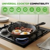 image:imageNutriChef PreSeasoned Cast Iron Skillets  3 Pieces Cast Iron Cookware Set wDrip Spout and Scraper  Compatible with Induction Electric Stovetop Gas amp Ceramic  NCCI76