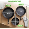 image:imageNutriChef PreSeasoned Cast Iron Skillets  3 Pieces Cast Iron Cookware Set wDrip Spout and Scraper  Compatible with Induction Electric Stovetop Gas amp Ceramic  NCCI76