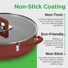 image:imageNutriChef Space Saver 17Piece Nonstick Cookware Set  Brown Pots and Pans with Stackable Design Foldable Handles Induction ReadyBrown