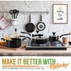 image:imageNutriChefKitchen 13Piece Nonstick Kitchen Cookware Set  PTFEPFOAPFOSFree Heat Resistant Kitchen Ware Pots Pan Set wSaucepan Frying Pans Cooking Pots Casserole Lids Ladle Fork StrainerBlack