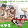 image:imageNutriChefKitchen 13Piece Nonstick Kitchen Cookware Set  PTFEPFOAPFOSFree Heat Resistant Kitchen Ware Pots Pan Set wSaucepan Frying Pans Cooking Pots Casserole Lids Ladle Fork StrainerBrown