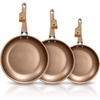 image:image3 Pcs Nonstick Fry Pan Set  HighQuality NonStick Basic Kitchen Cookware Set PFOAPFOS Free Compatible with Models NCCW14S and NCCW20S  NutriChef NCW14FP3SGold