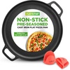 image:imageNutriChef 13Inch Flat Cast Iron Pizza Pan  Versatile PreSeasoned Round Cooking Griddle w BuiltIn Handles for Oven Grill Stove and Campfires