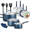 image:imageNutriChef 14Piece Pots and Pans Set Non Stick  Induction Cookware Set PFASFree Nonstick Cookware for All Cooktops Includes Kitchen UtensilsBlue