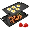 image:imageNutriChef 20x10 Reversible Cast Iron Griddle Pan  Flat amp Grill Sides PreSeasoned Oven Safe ExtraWide PFOA amp PFOS Free for Gas Electric or Outdoor CookingBlack