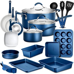 image:imageNutriChef Kitchenware Pots amp Pans Set  Highqualified Basic Kitchen Cookware Set NonStick 20Piece SetBlue