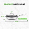 image:imageNutriChef 10 Stainless Steel Frying Pan  Triply Kitchenware Stir Fry Pan Kitchen Cookware wDAKIN Etching NonStick Coating Scratchresistant Raisedup Honeycomb Fire Textured Pattern NC3PL10