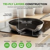 image:imageNutriChef 10 Stainless Steel Frying Pan  Triply Kitchenware Stir Fry Pan Kitchen Cookware wDAKIN Etching NonStick Coating Scratchresistant Raisedup Honeycomb Fire Textured Pattern NC3PL10