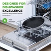 image:imageNutriChef 12 Stainless Steel Wok  Induction ready Non Stick Triply technology Scratchresistant Honeycomb Fire Textured PatternSilver