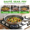image:imageNutriChef 12 Stainless Steel Wok  Induction ready Non Stick Triply technology Scratchresistant Honeycomb Fire Textured PatternSilver
