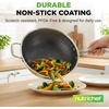 image:imageNutriChef 12 Stainless Steel Wok  Induction ready Non Stick Triply technology Scratchresistant Honeycomb Fire Textured PatternStainless Steel