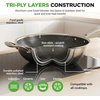 image:imageNutriChef 12 Stainless Steel Wok  Induction ready Non Stick Triply technology Scratchresistant Honeycomb Fire Textured PatternStainless Steel