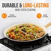 image:imageNutriChef 12Inch Professional Ceramic Frying Pan  Large Skillet with Golden Titanium Handle NonStick Ceramic Coating StainResistant Easy to Clean Ideal for Home Cooking8 Frying Pan