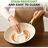 image:imageNutriChef 12Inch Professional Ceramic Frying Pan  Large Skillet with Golden Titanium Handle NonStick Ceramic Coating StainResistant Easy to Clean Ideal for Home Cooking12 Frying Pan