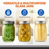 image:imageNutriChef 4Pack 16 oz Mason Jars with Lids  Thick Glass Canning Jars with Stainless Steel Lids  Ideal for DIY Spices Meal Prep Overnight Oats Jelly Jam Honey Candles Crafts amp More2 Pack