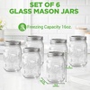 image:imageNutriChef 4Pack 16 oz Mason Jars with Lids  Thick Glass Canning Jars with Stainless Steel Lids  Ideal for DIY Spices Meal Prep Overnight Oats Jelly Jam Honey Candles Crafts amp More6 Pack