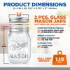 image:imageNutriChef 4Pack 16 oz Mason Jars with Lids  Thick Glass Canning Jars with Stainless Steel Lids  Ideal for DIY Spices Meal Prep Overnight Oats Jelly Jam Honey Candles Crafts amp More2 Pack