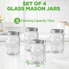image:imageNutriChef 4Pack 16 oz Mason Jars with Lids  Thick Glass Canning Jars with Stainless Steel Lids  Ideal for DIY Spices Meal Prep Overnight Oats Jelly Jam Honey Candles Crafts amp More4 Pack