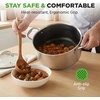 image:imageNutriChef 5 QT Stainless Steel Stew Pot  Triply Kitchenware Stew Pot with Glass Lid  DAKIN Etching NonStick Coating Scratchresistant Raisedup Honeycomb Fire Textured Pattern  NutriChef NC3PCASStainless Steel