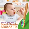 image:imageNutriChef Baby and Toddler 3 compartment plate bowl and spoon feeding set silicone suction Nontoxic all natural Bamboo baby food plate with silicone bib Rainbow Small