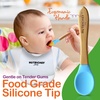 image:imageNutrichef 2 Piece Baby amp Toddler Spoon Set All Natural Wooden Spoon Set wSoft Curved Food Grade Silicone Head SelfFeeding Utensils BPA Free Toddler amp Child Tableware for ages 4 months 6 years