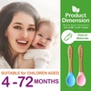 image:imageNutrichef 2 Piece Baby amp Toddler Spoon Set All Natural Wooden Spoon Set wSoft Curved Food Grade Silicone Head SelfFeeding Utensils BPA Free Toddler amp Child Tableware for ages 4 months 6 years