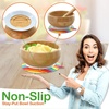 image:imageNutrichef Baby and Toddler 3 compartment plate bowl and spoon feeding set silicon suction Nontoxic all natural Bamboo baby food plate with silicon bibRainbow Set 1