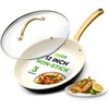 image:imageNutriChef Medium Nonstick Ceramic Frying Pan with Lid  Non Toxic 10 Inch Skillet with lid  Induction Compatible pan with Heat Resistance Handle  Easy to Clean and StainResistant12 Frying Pan