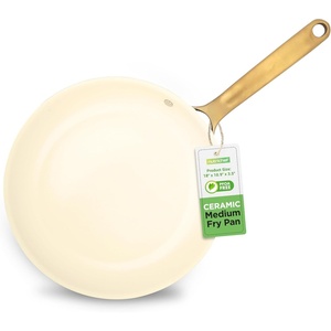 image:imageNutriChef 10 Inch Ceramic Coated Frying Pan  Non Stick Skillets with Titanium Handle Durable Ceramic Omelette Pan Easy to Clean PFOA FreeMedium
