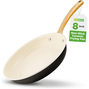 image:imageNutriChef 12Inch Professional Ceramic Frying Pan  Large Skillet with Golden Titanium Handle NonStick Ceramic Coating StainResistant Easy to Clean Ideal for Home Cooking8 Frying Pan