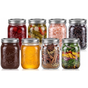 image:imageNutriChef 4Pack 16 oz Mason Jars with Lids  Thick Glass Canning Jars with Stainless Steel Lids  Ideal for DIY Spices Meal Prep Overnight Oats Jelly Jam Honey Candles Crafts amp More8 pack