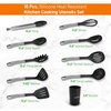 image:image10Piece Kitchen Cooking Utensils Set  Nonstick Heat Resistant Silicone Kitchen Gadgets Cookware Tools Cooking Utensils Set with Holder Pots amp Pans Accessories  NutriChef NCUTL10GD SilverBlackSilver