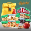 image:imageNutriChef 10 Piece Glass Food Storage Containers with Lids  30 oz Meal Prep Containers Reusable  Airtight Glass Lunch Containers for Food Storage  Freezer to Oven Safe  BlueWave Green