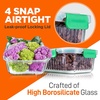 image:imageNutriChef 10 Piece Glass Food Storage Containers with Lids  30 oz Meal Prep Containers Reusable  Airtight Glass Lunch Containers for Food Storage  Freezer to Oven Safe  BlueWave Green