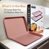 image:imageNutriChef 2Piece NonStick Black Cookie Sheets  Versatile amp Durable NonToxic Carbon Steel Bakeware Sets Stackable Baking Tray for Cookies Brownies Jelly rolls  Oven Safe amp Easy CleanRose Gold