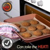 image:imageNutriChef 2Piece NonStick Black Cookie Sheets  Versatile amp Durable NonToxic Carbon Steel Bakeware Sets Stackable Baking Tray for Cookies Brownies Jelly rolls  Oven Safe amp Easy CleanRose Gold