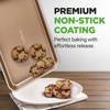image:imageNutriChef 2Piece NonStick Black Cookie Sheets  Versatile amp Durable NonToxic Carbon Steel Bakeware Sets Stackable Baking Tray for Cookies Brownies Jelly rolls  Oven Safe amp Easy CleanChampagne Gold